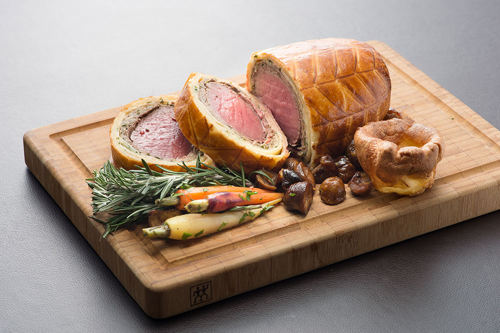 Beef Wellington with Truffle-Foie Gras Sauce