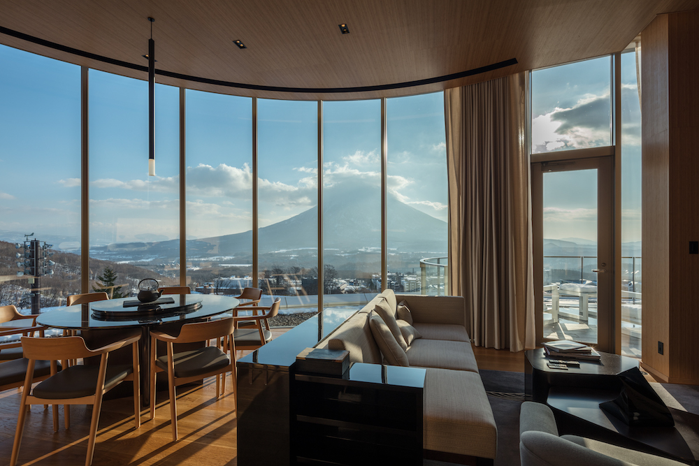 The contemporary chic interiors at Skye Niseko