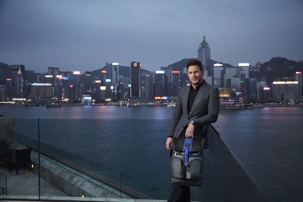 Longtime TUMI user, Chris Pratt, is the face of the brand's Asia Pacific and Middle East Fall 2019 campaign. Photo: Courtesy of TUMI. 