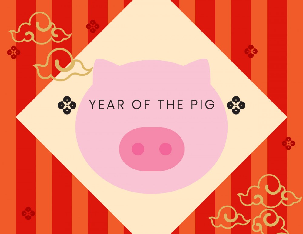 This pig year starts on the 5th of February, 2019 and ends on the 24th of January, 2020.