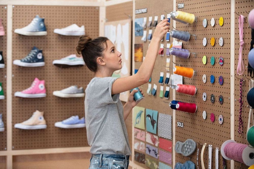 Millie Bobby Brown making Millie by You; photo: Converse