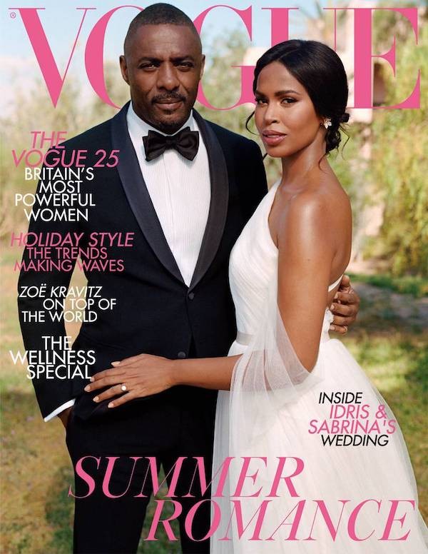 Idris Elba and Sabrina Dhowre; photo Courtesy of Vogue