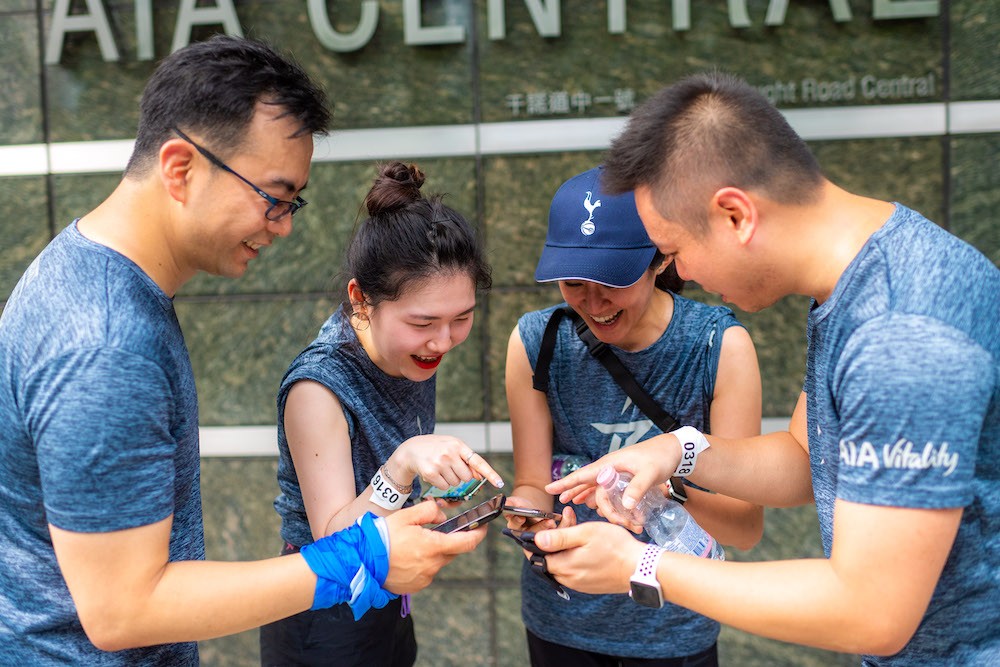 Runners using the app (photo courtesy of District)