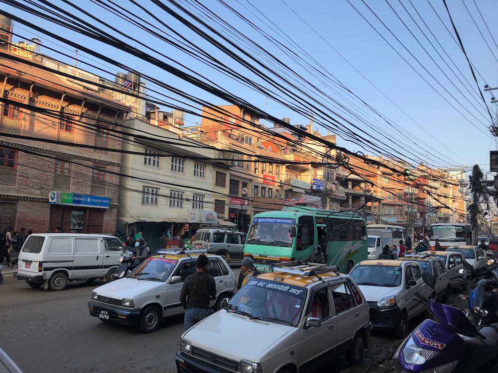 A busy street in Kathmandu