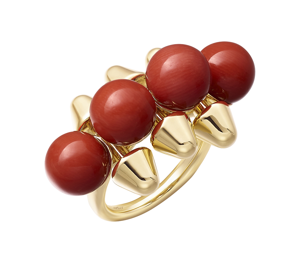 Clash de Cartier Coral Ring 18k yellow gold, coral Limited edition