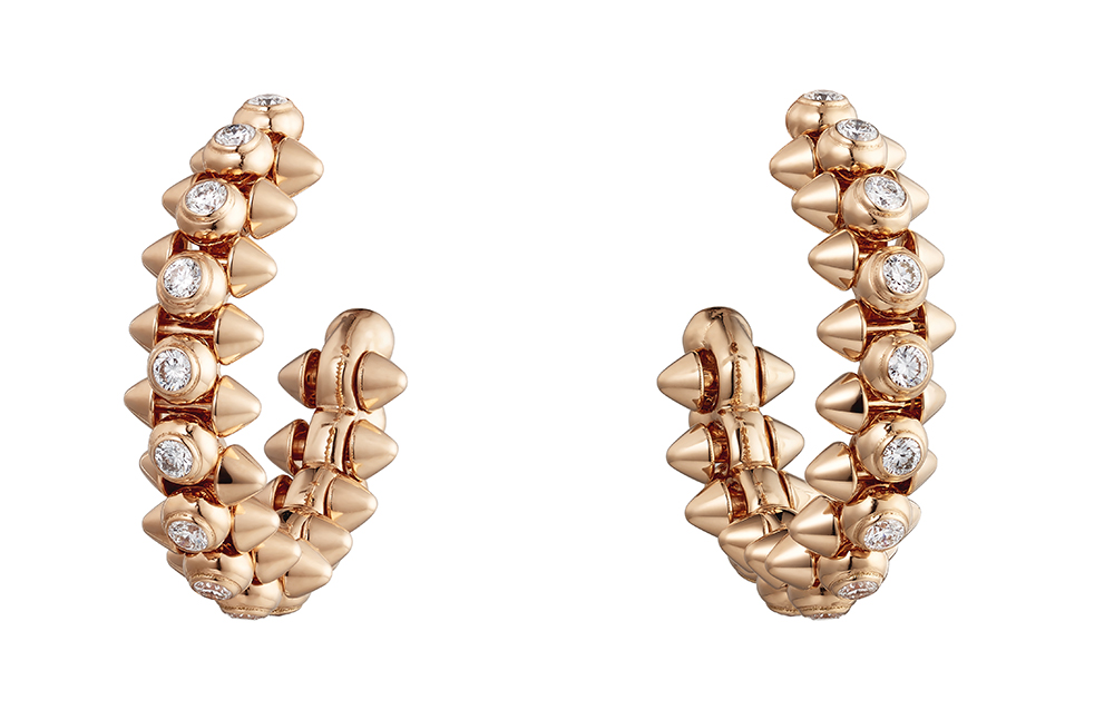 Clash de Cartier Hoop Earrings 18k pink gold, diamonds
