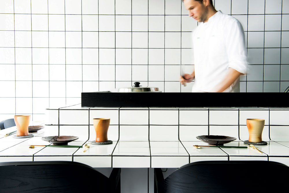 Chef Max Levy upstairs at Okra Hong Kong (photo by Jason Lang)