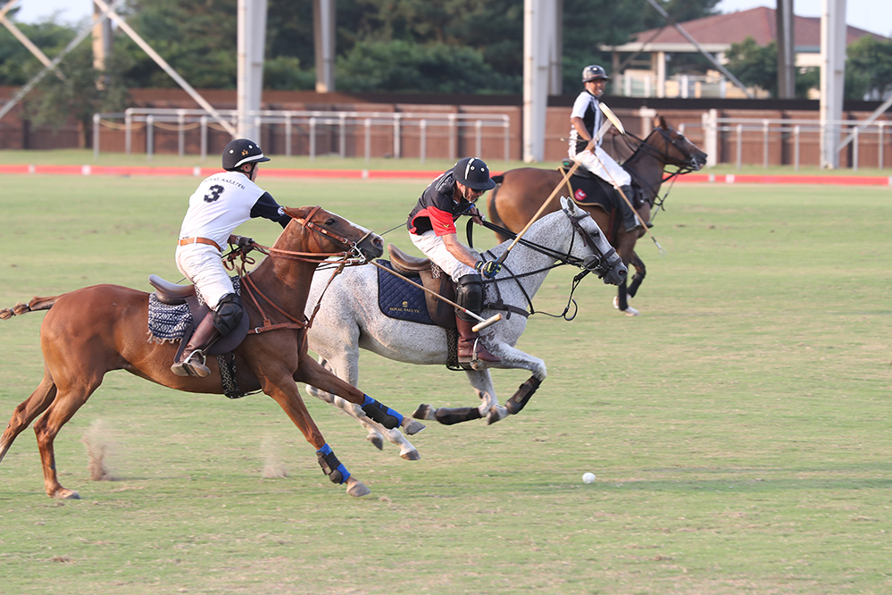 Polo team captain Patrick Furlong in action