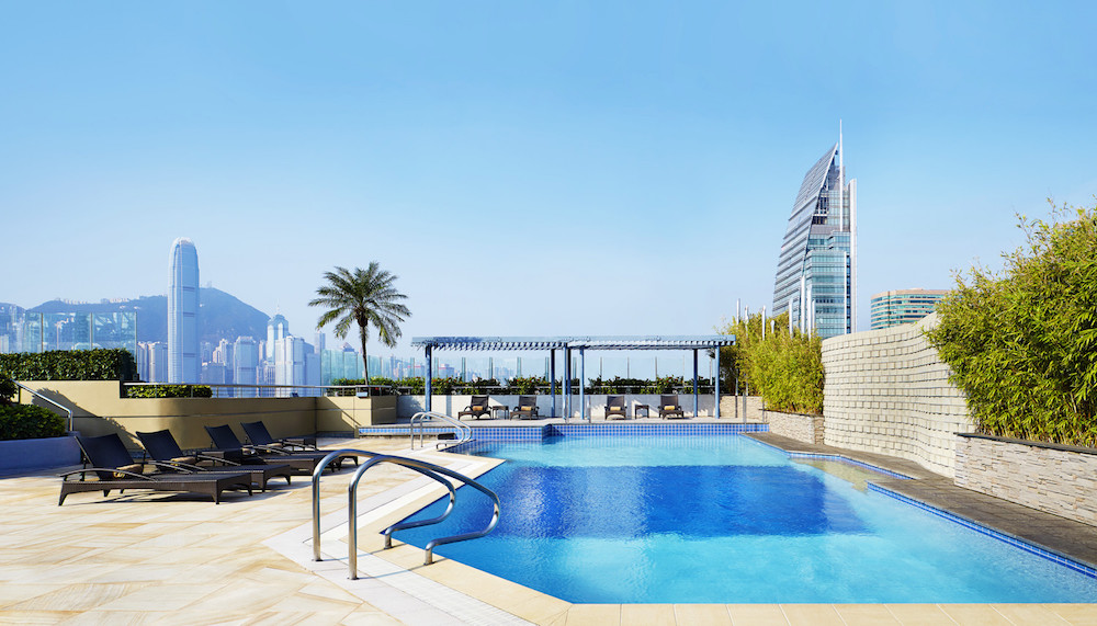 A cheeky staycation (and pool) awaits at Sheraton Hong Kong.