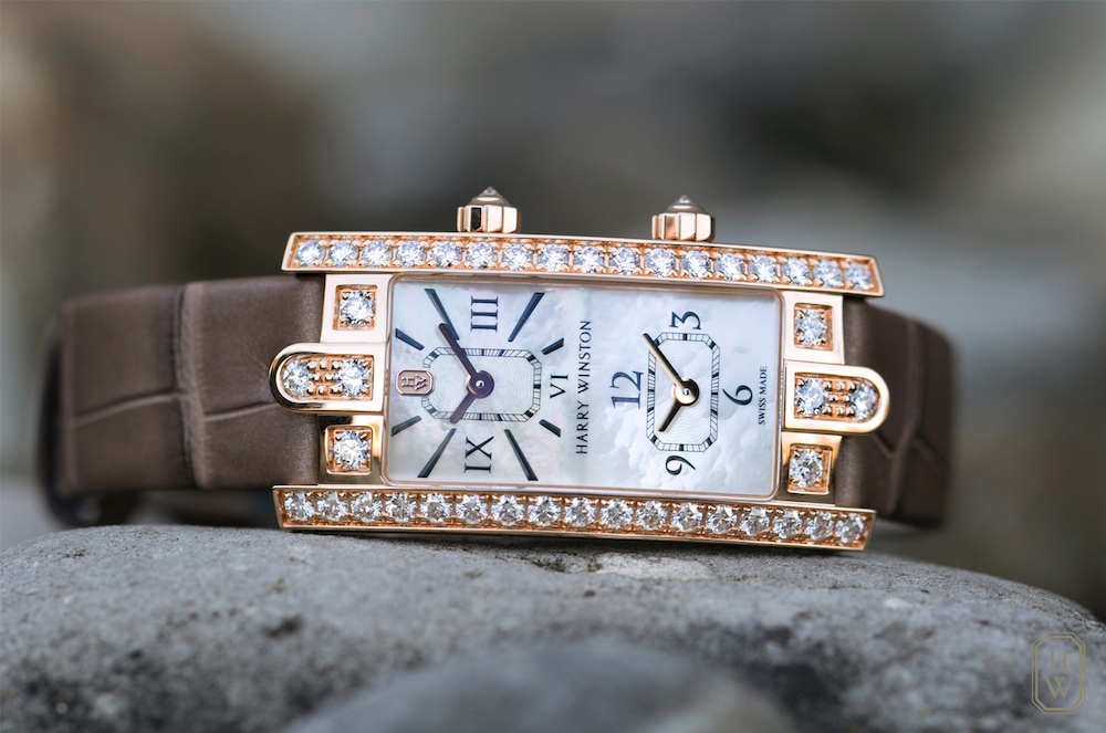 Available in 18-karat rose gold and 18-karat white cold and set with 42 brilliant-cut diamonds on the case 