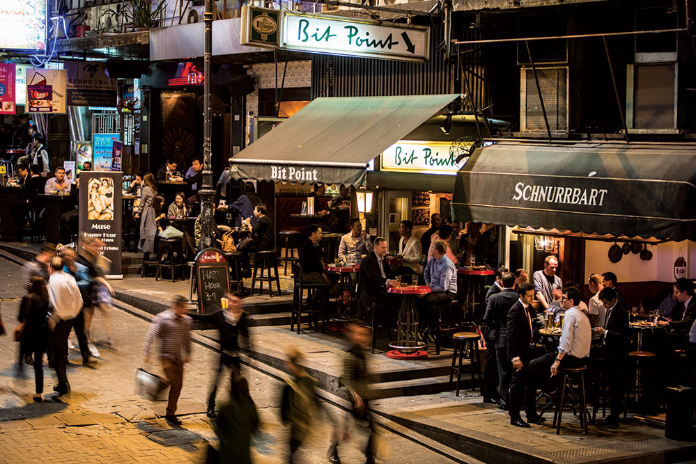 Happy hour in Lan Kwai Fong Hong Kong