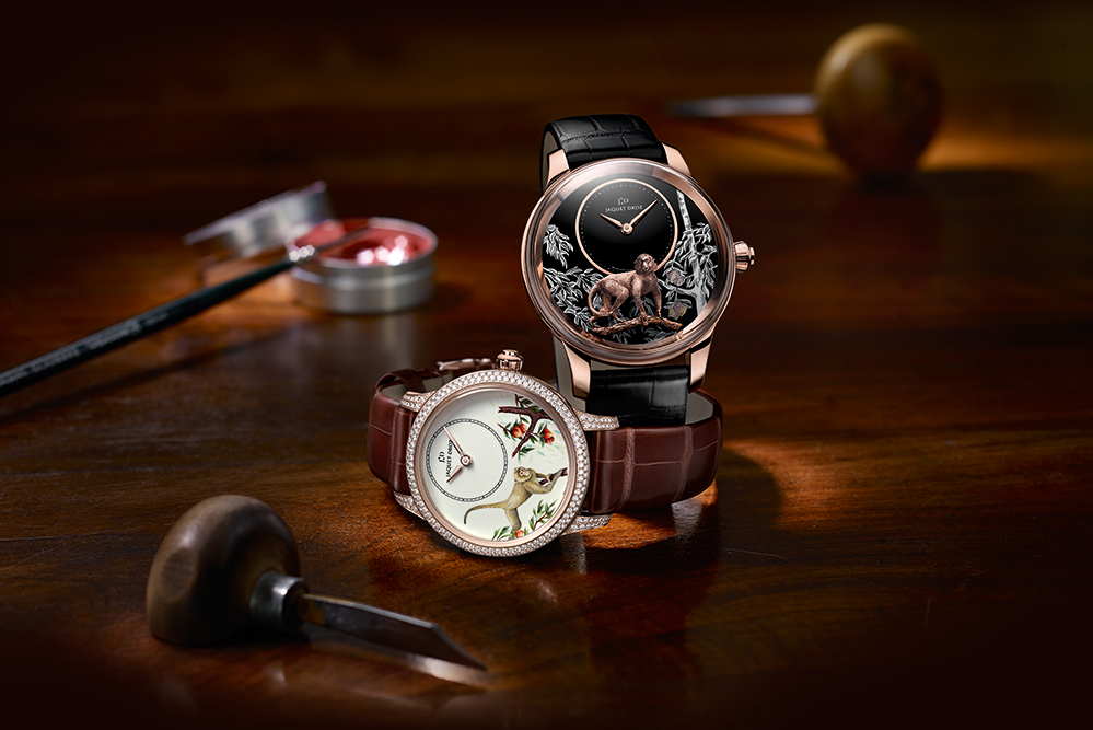 Jaquet Droz “Petite Heure Minute Monkey” and “Petite Heure Minute Relief Monkey”