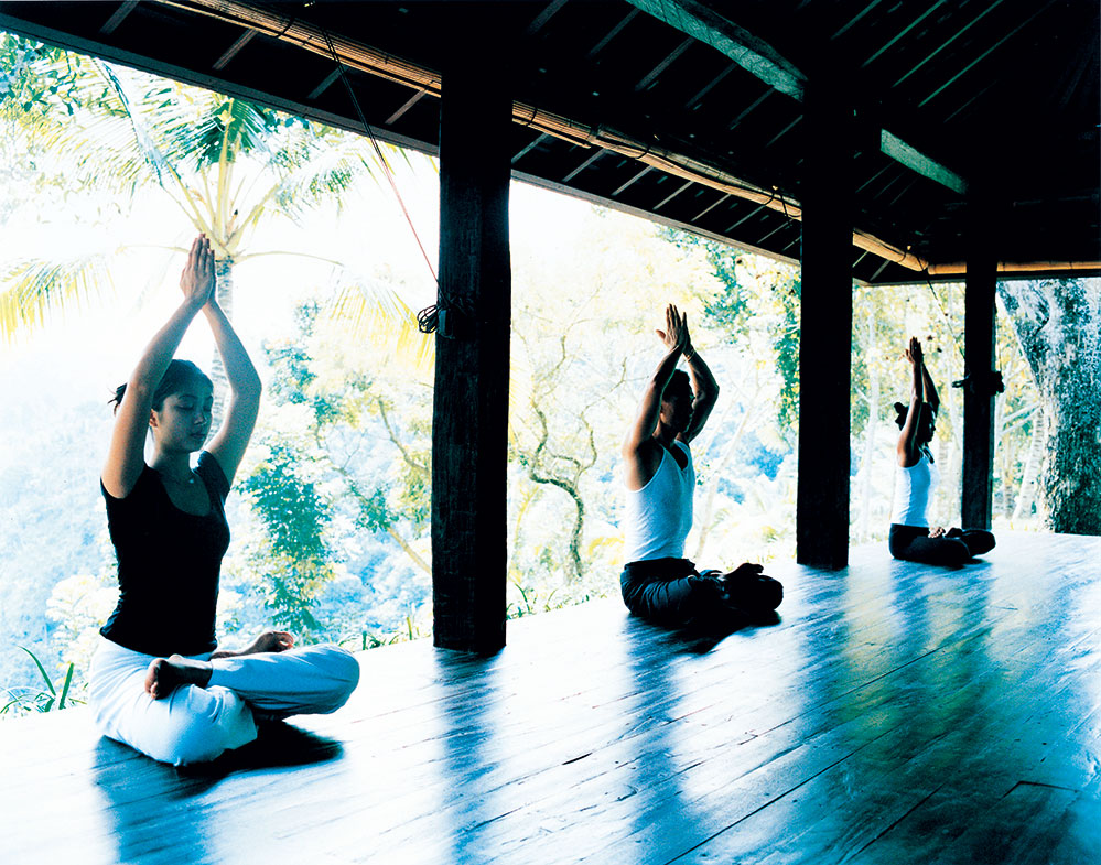 Outdoor yoga classes in the glory of nature and the sources of its sacred waters ensure guests come back for more