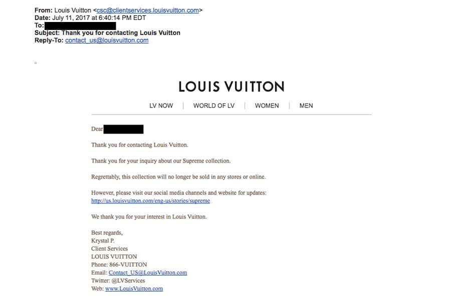 Louis Vuitton Singapore Email Address