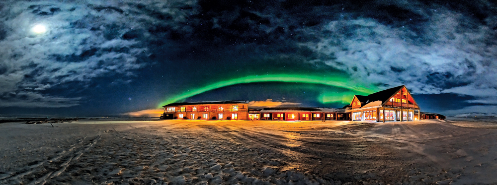 Hotel Rangá in Iceland offers modern day comforts without sacrificing the dark night sky needed to best appreciate the spectacular Northern Lights