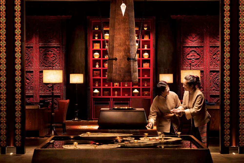 Guests are greeted with buttermilk tea at Hylandia by Shangri-La in Yunnan 