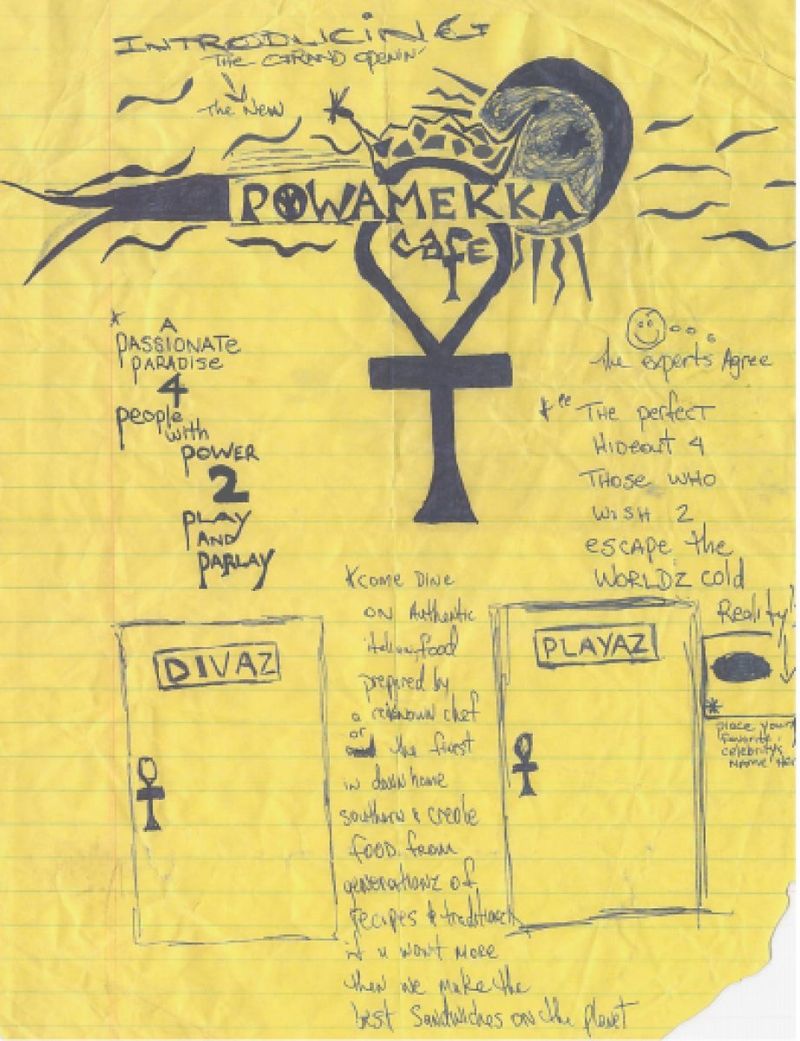 Notes by Tupac. Photo via Powamekka Cafe