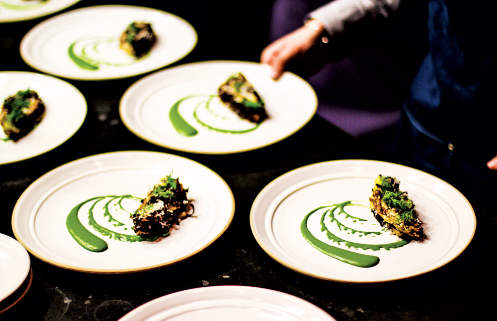 Cabbage Caesar with kombu, anchovy and dill by chef Chris Kajioka