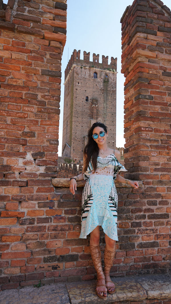 Posing on top of the Castelvecchio Museum