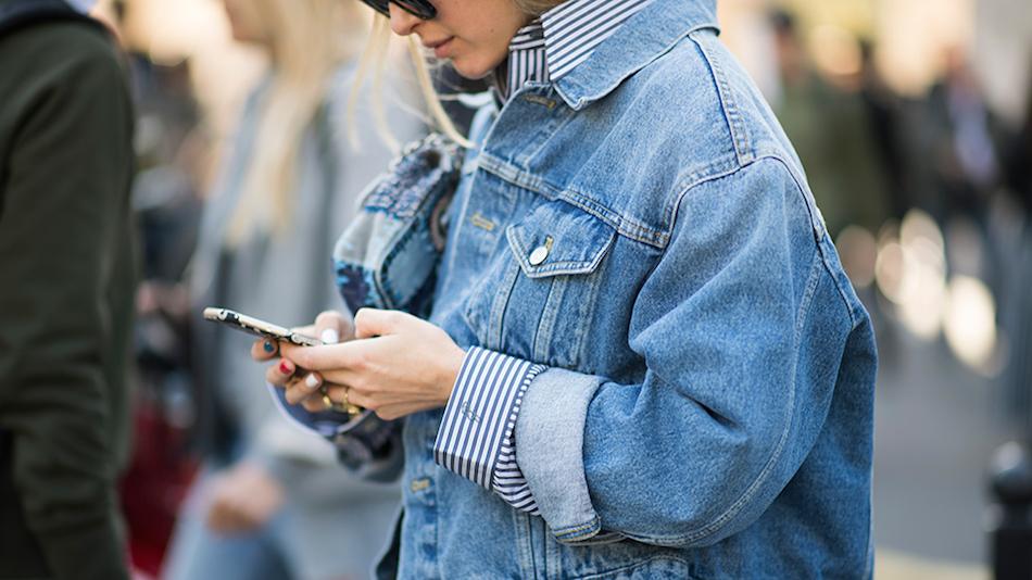 Pumpkin Season Collared Denim Jacket