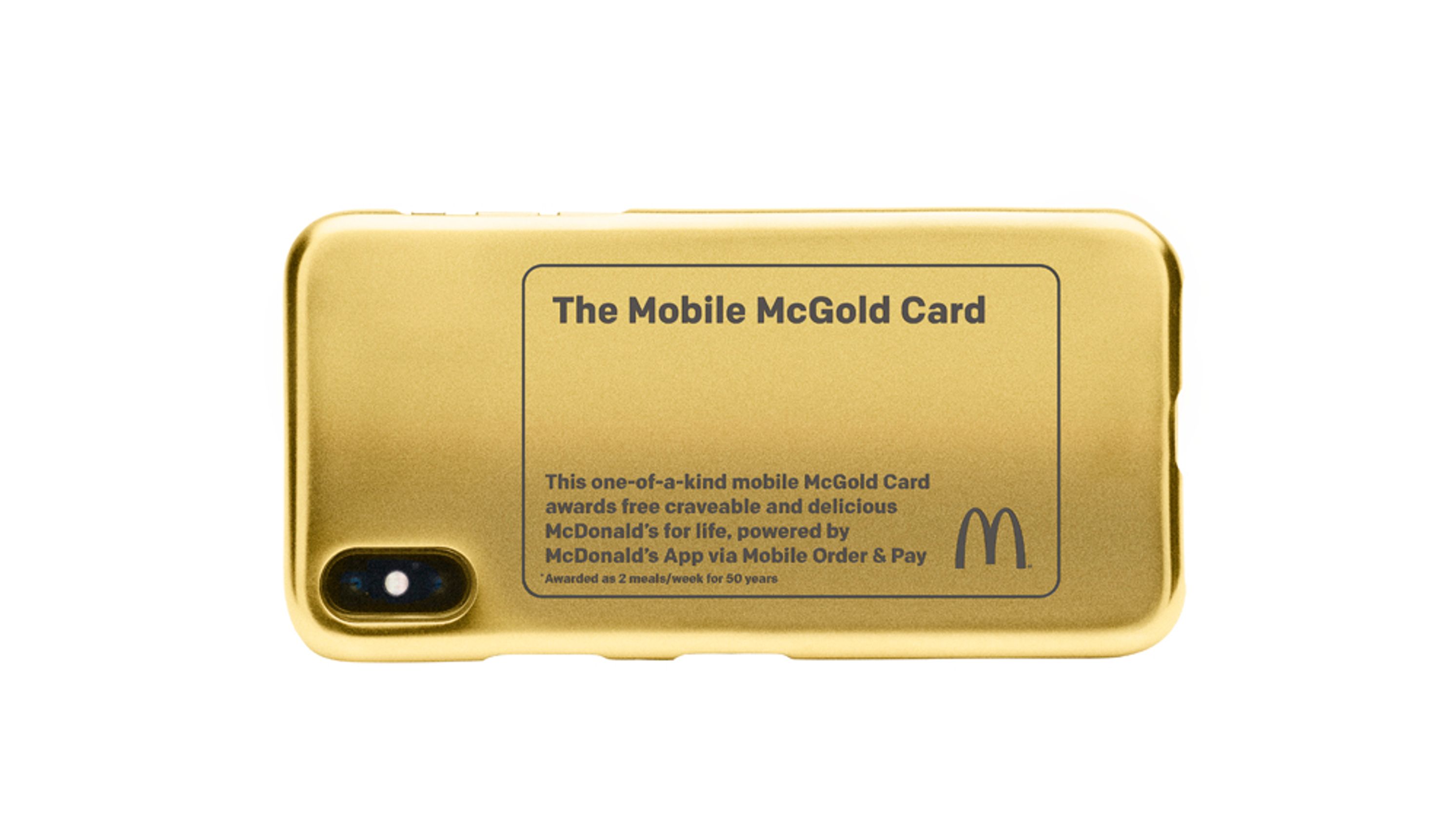 Personalised 24-carat gold-plated phone case from Mcdonalds (Credit: USA Today)