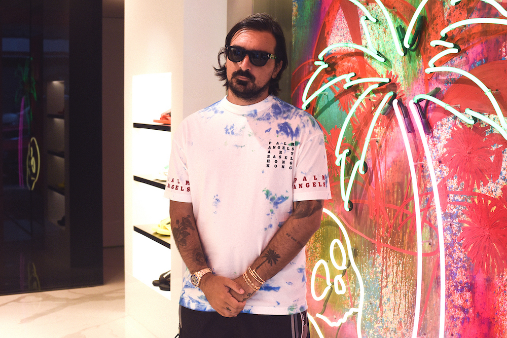 Francesco Ragazzi in Palm Angels' Hong Kong edition T-shirt