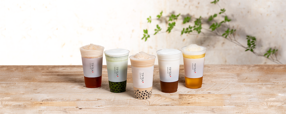 An array of TP Tea drinks; photo: TP Tea Japan