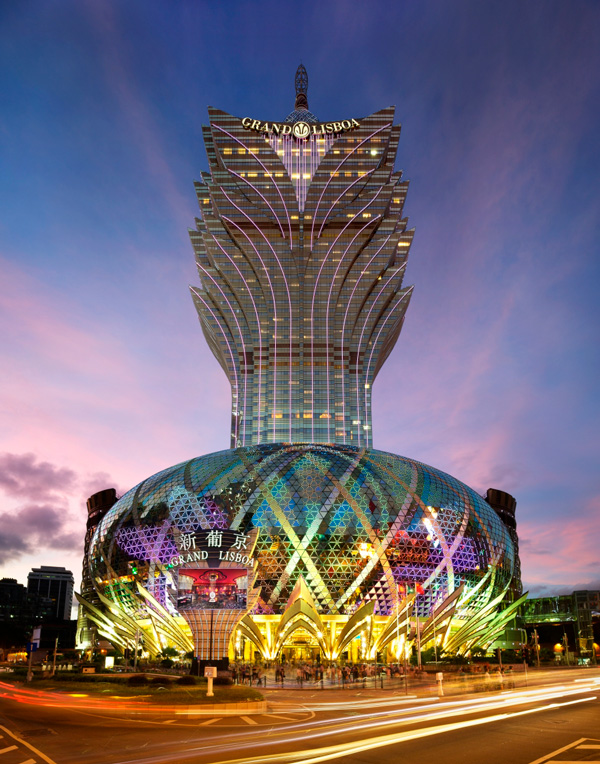 You can't miss the Grand Lisboa hotel, it towers over Macau