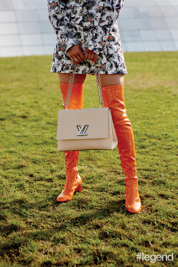 Aimee Song poses in Louis Vuitton