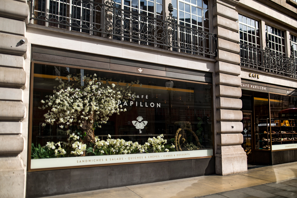 The view of Café Papillon from Regent Street