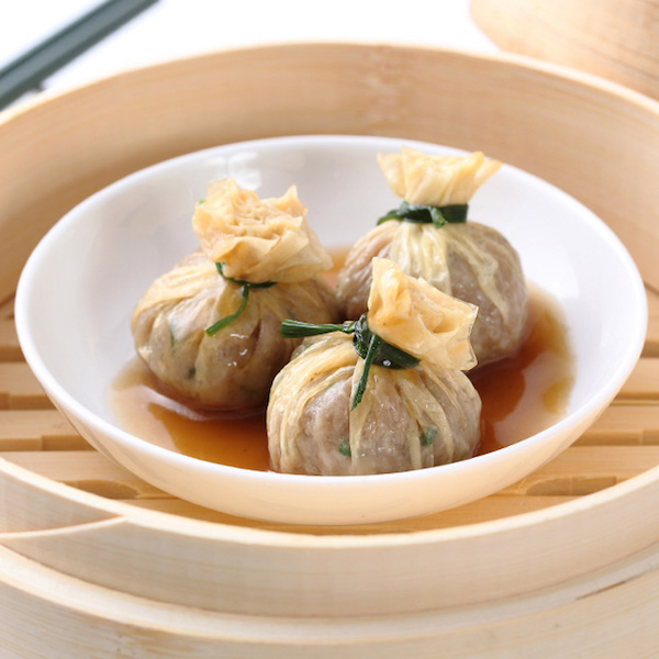 China Tang’s steamed beef balls wrapped with tofu sheet 