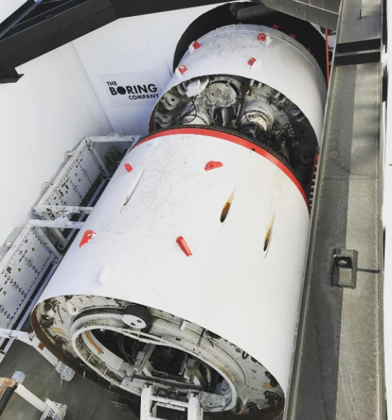 The Boring Company's 'Godot' tunnel drill— which is apparently slower than Gary.