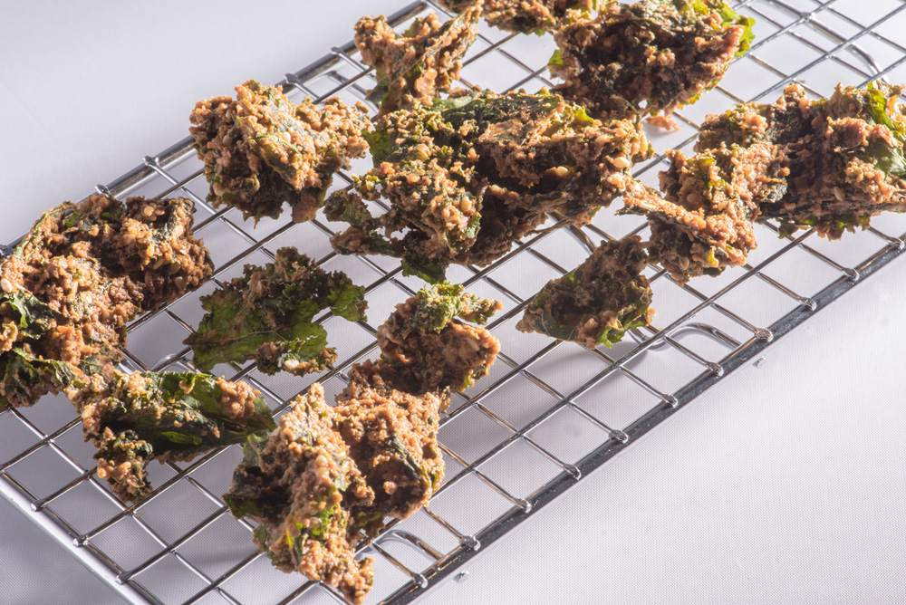 Freshly baked kale chips from Nood Food
