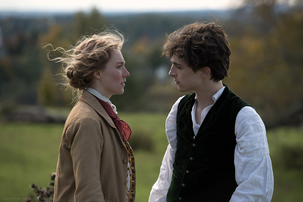 Saoirse Ronan and Timothée Chalamet reunite on-screen as Jo and Laurie; photo: Sony Pictures 
