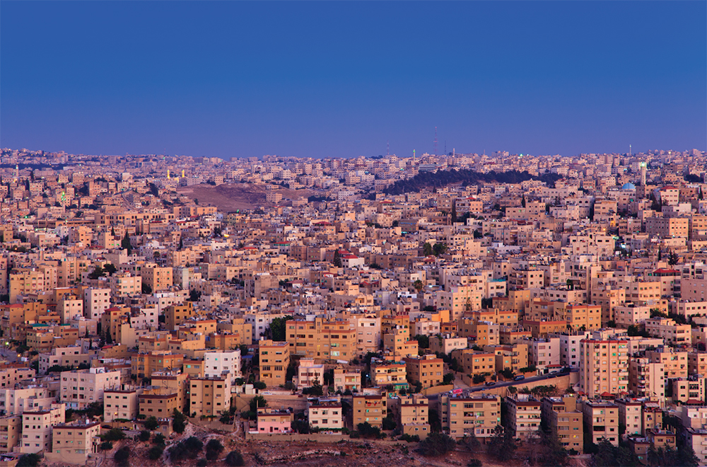 Jordan cityscape at sunset