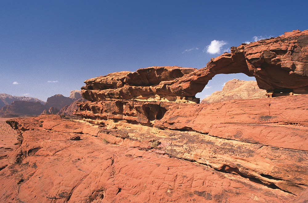 Teh beautiful rock formations of Wadi Rum