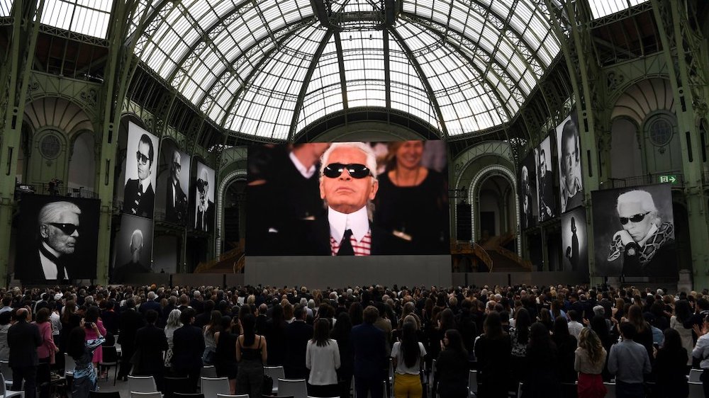 Karl Lagerfeld's memorial in June. Photo: Time Magazine