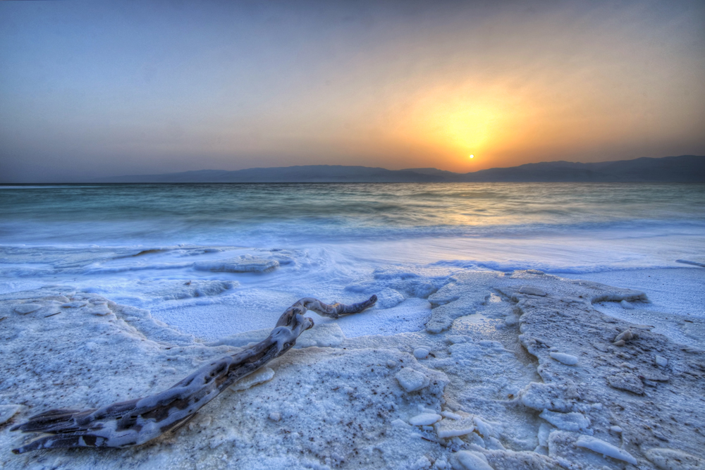 The famed Dead Sea at dusk