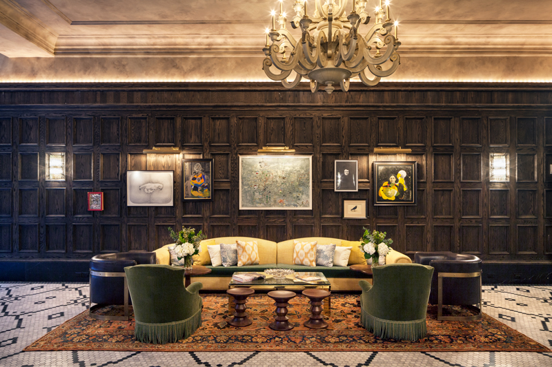 The Beekman Hotel's lavish lobby