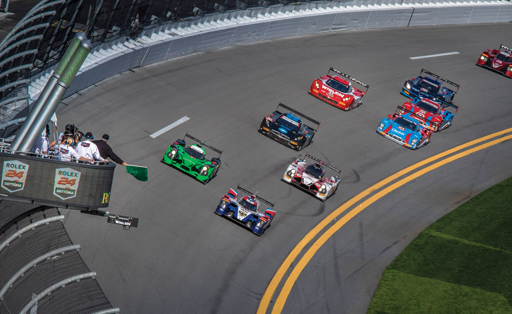 Exiting the International Horseshoe in the 2016 Rolex 24 (photo by Rolex/Tom O’Neil)