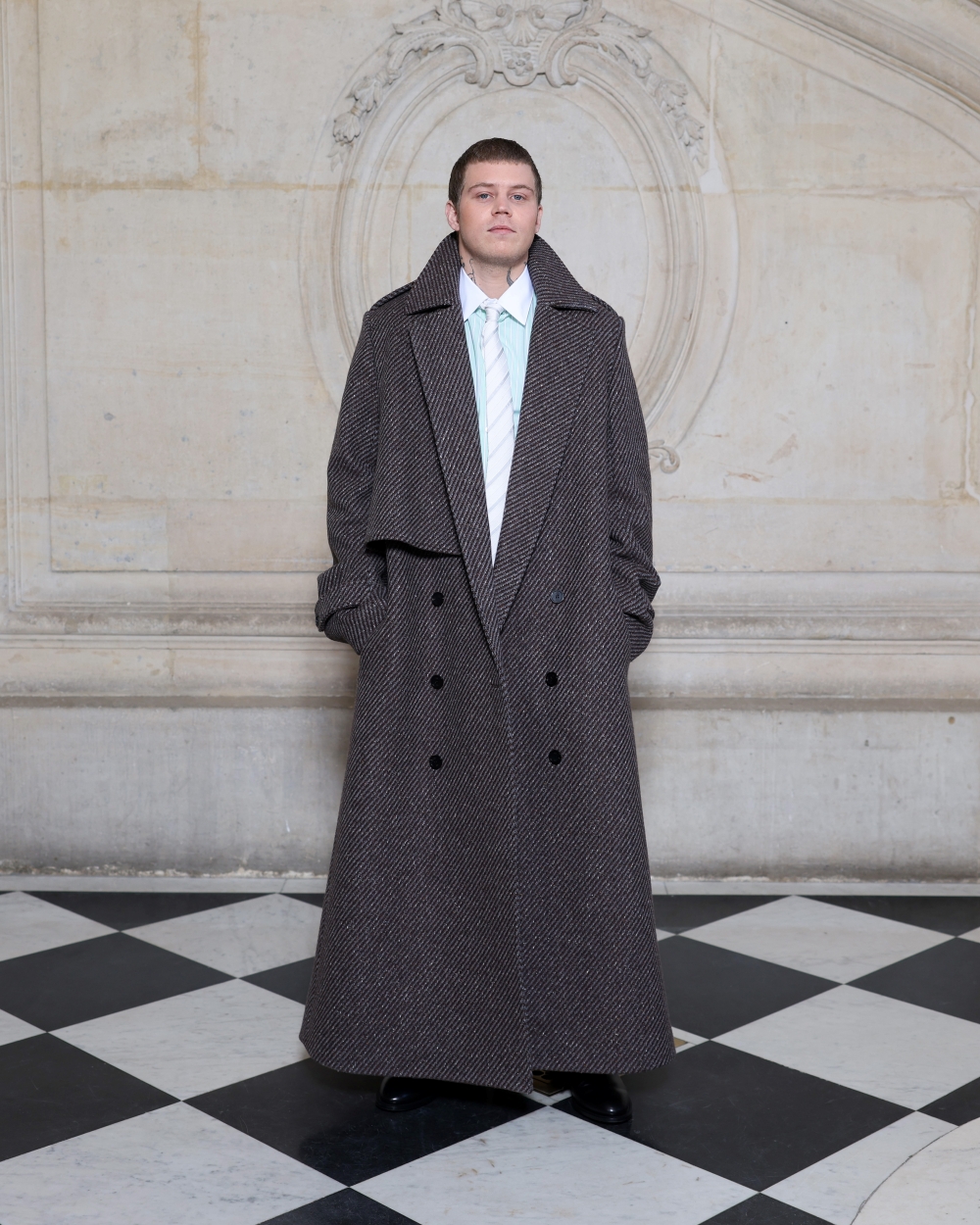 PARIS, FRANCE - JANUARY 21: Yung Lean attends the Dior Homme Menswear Fall/Winter 2026-2027 show as part of Paris Fashion Week on January 21, 2026 in Paris, France. (Photo by Arnold Jerocki/Getty Images for Dior)