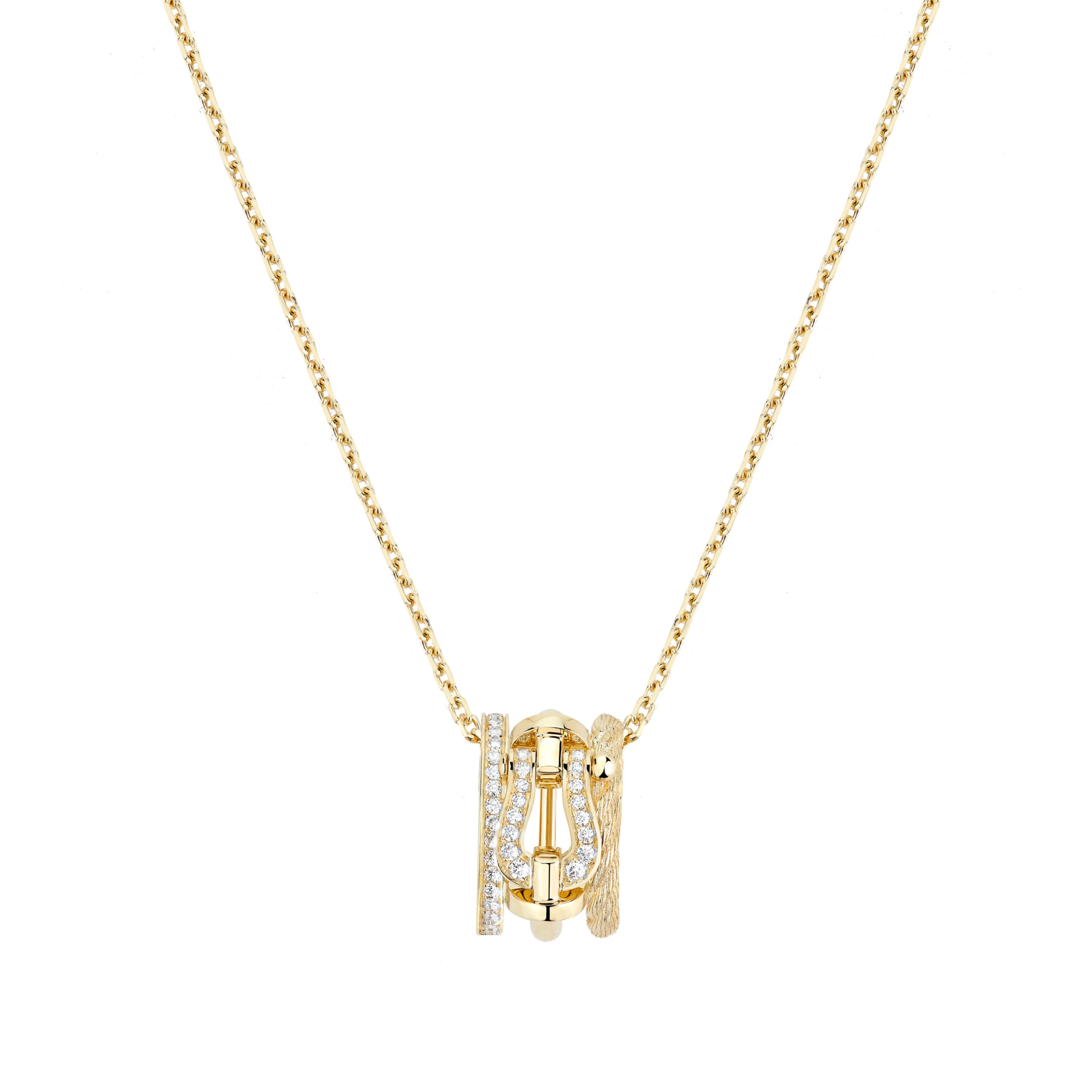 Force 10 Rise necklace
18K yellow gold diamonds half paved