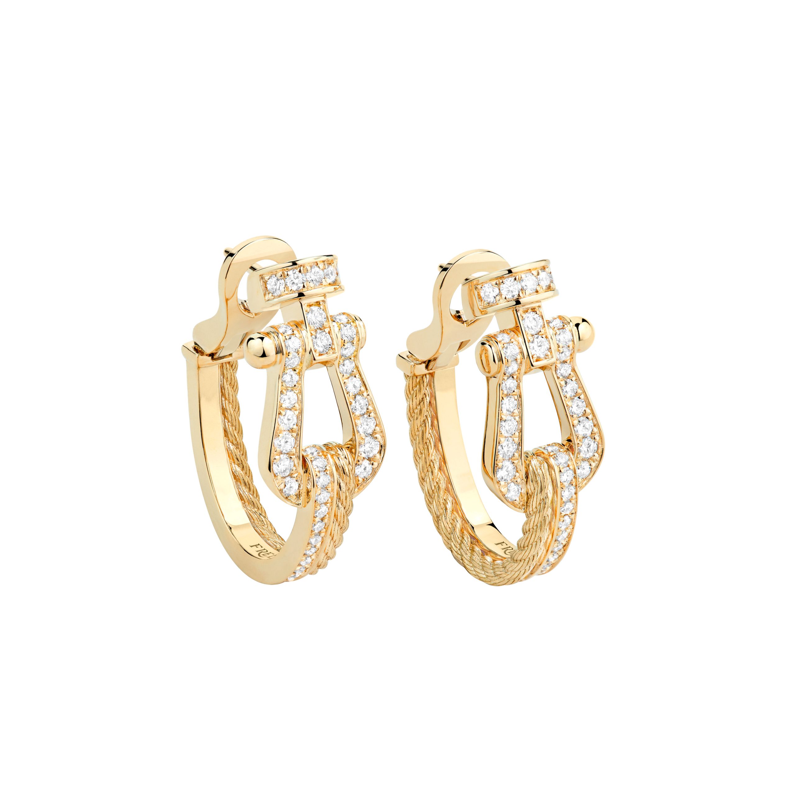 Force 10 Rise earrings
Large models 18K yellow gold diamonds full paved