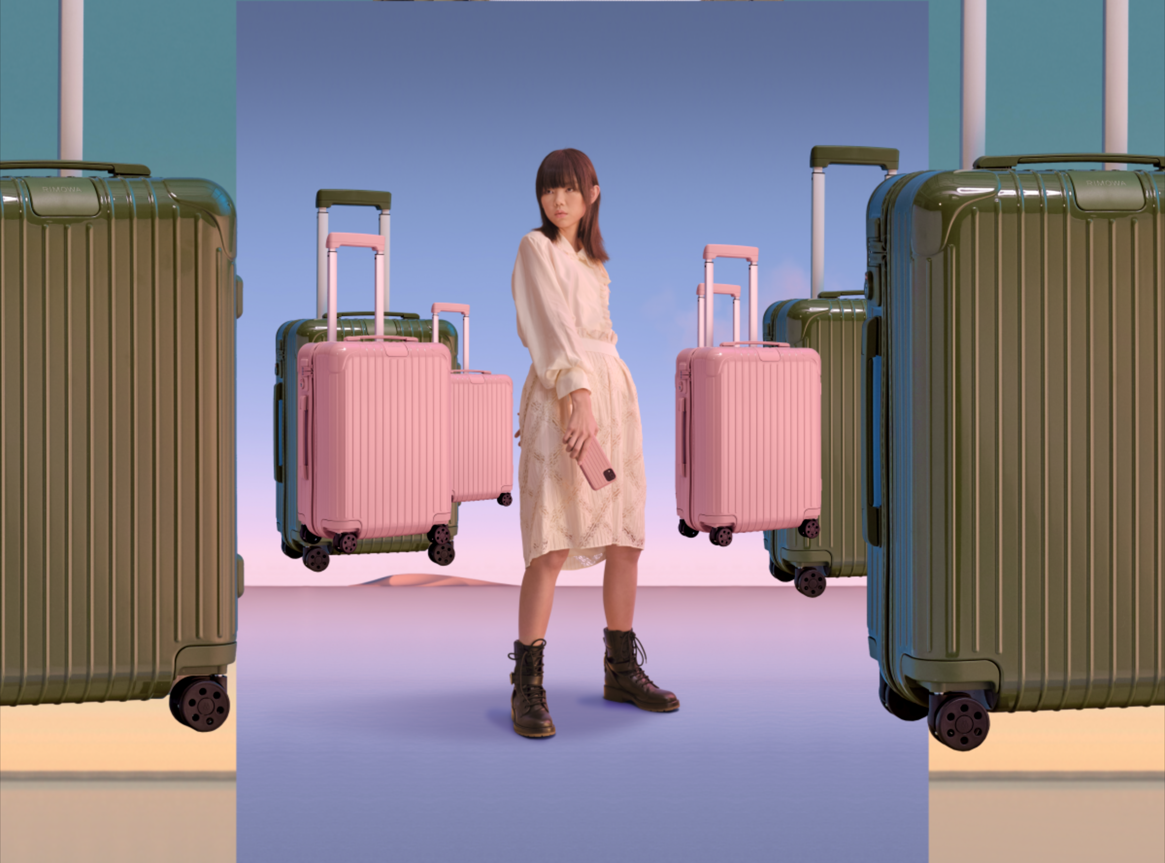 Download Rimowa Desert Rose Pink Suitcases Wallpaper