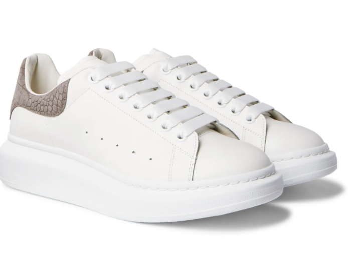 Alexander McQueen – Exaggerated-Sole Croc Effect Leather Sneakers