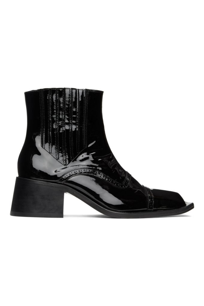 Martine Rose – Black Patent Chelsea Boots