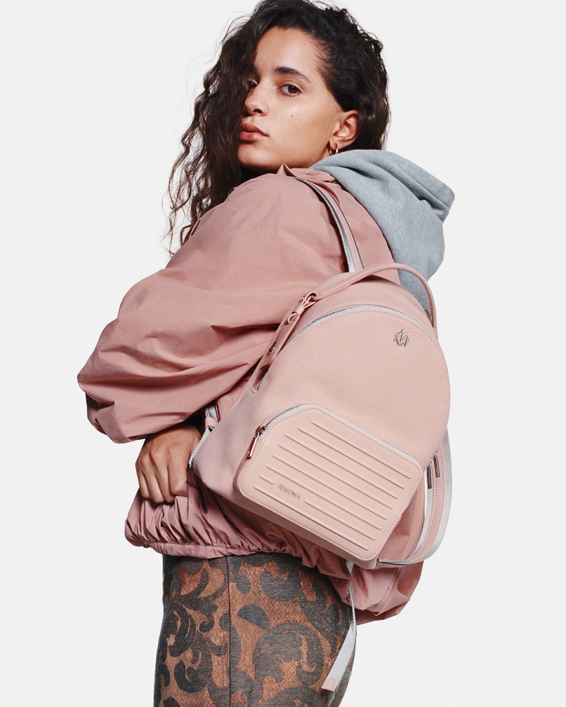 RIMOWA Never Still lifestyle_Backpack Small Desert Rose