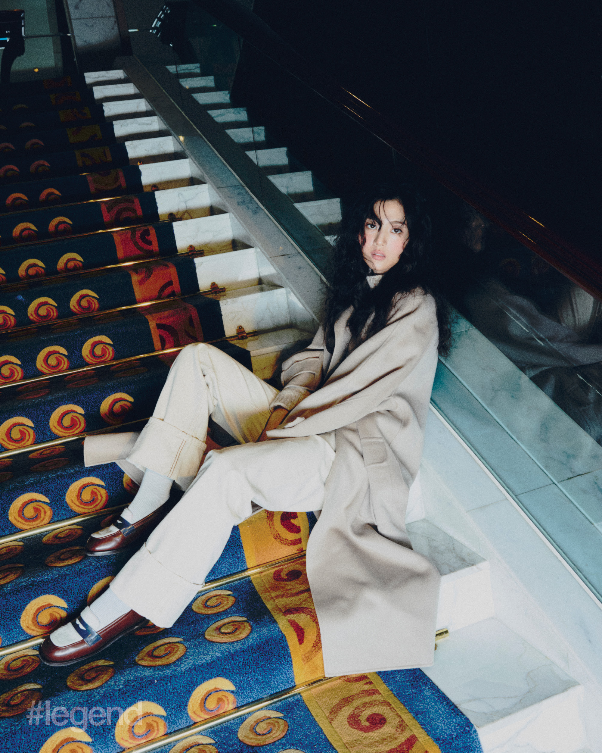 Beige wool and cashmere-blend coat, alpaca-blend jumper and trousers, and multicolour loafers _ MAX&Co. (Stylist’s own socks)
