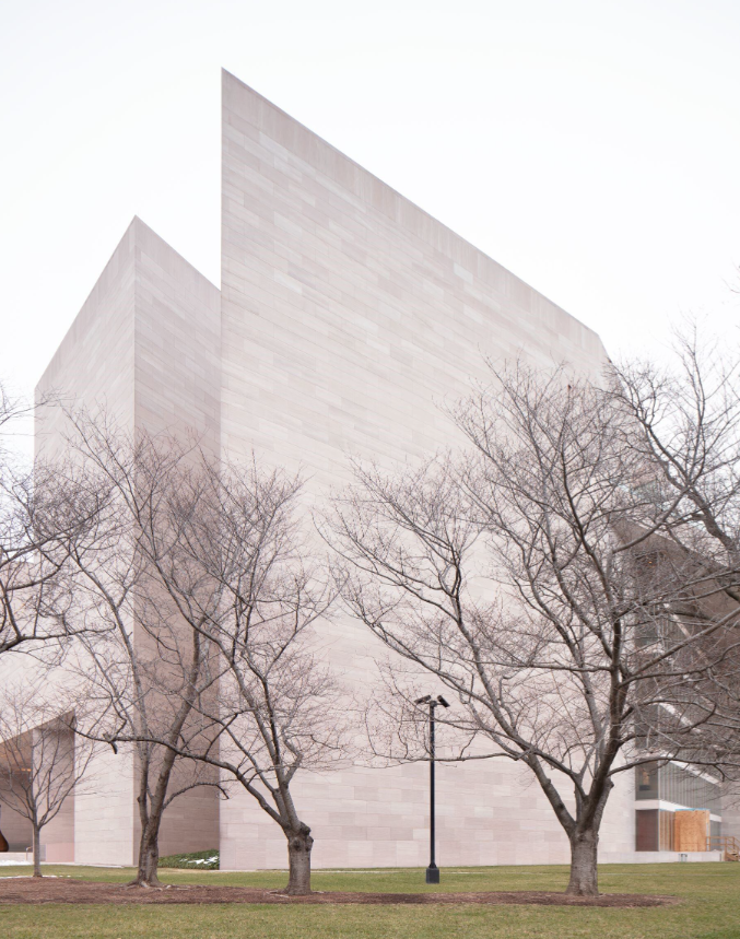 View towards the knife-edge prow at the Center for Advanced Study in the Visual Arts, National Gallery of Art East Building.
