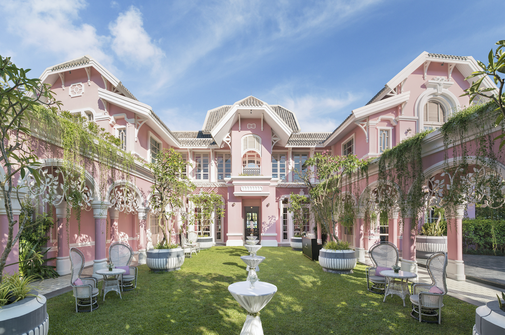 Pink Pearl, the former residence of the original dean's second wife and now a French fine-dining restaurant.